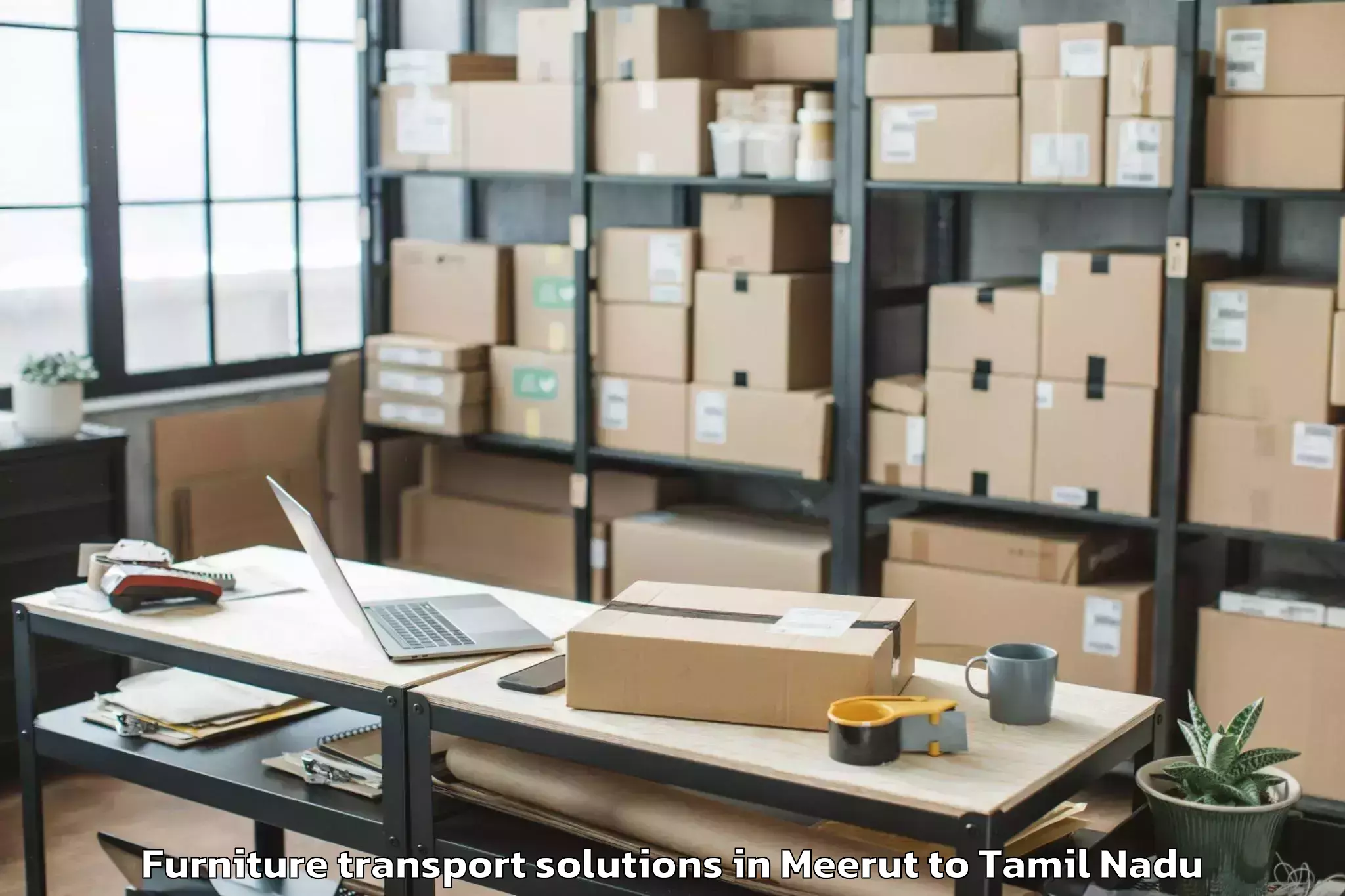 Book Meerut to Rasipuram Furniture Transport Solutions